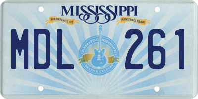 MS license plate MDL261