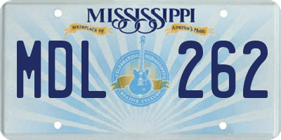 MS license plate MDL262