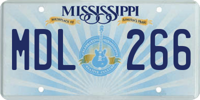 MS license plate MDL266