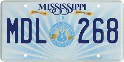 MS license plate MDL268