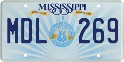 MS license plate MDL269