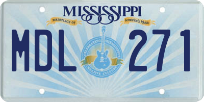 MS license plate MDL271