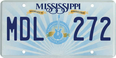 MS license plate MDL272