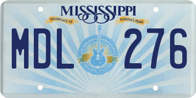 MS license plate MDL276