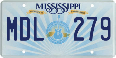 MS license plate MDL279