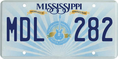 MS license plate MDL282