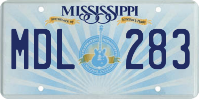 MS license plate MDL283