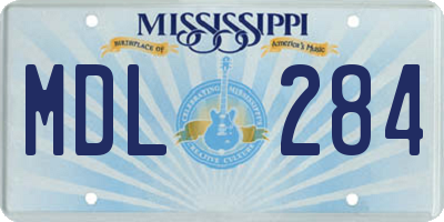 MS license plate MDL284