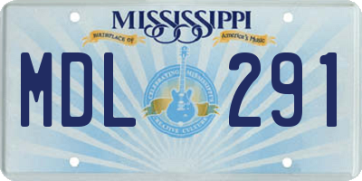 MS license plate MDL291