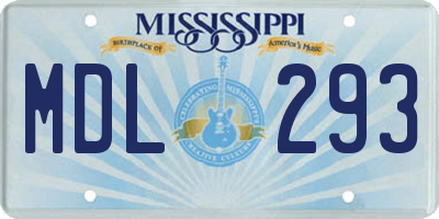 MS license plate MDL293