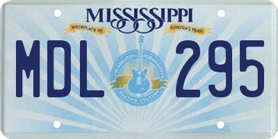 MS license plate MDL295
