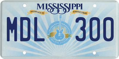 MS license plate MDL300