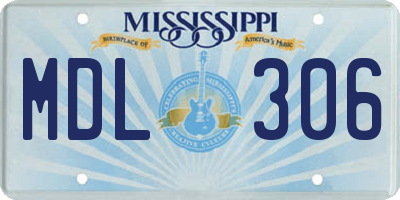 MS license plate MDL306