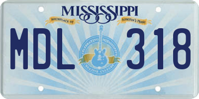 MS license plate MDL318