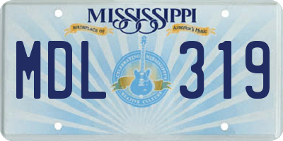 MS license plate MDL319