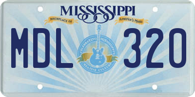 MS license plate MDL320