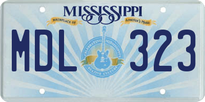 MS license plate MDL323