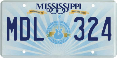 MS license plate MDL324