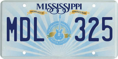 MS license plate MDL325