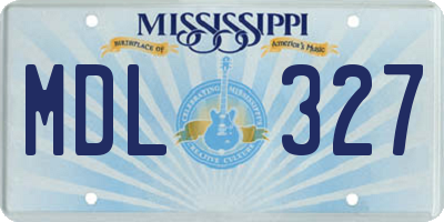 MS license plate MDL327