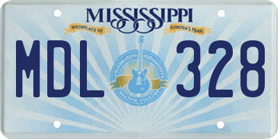 MS license plate MDL328