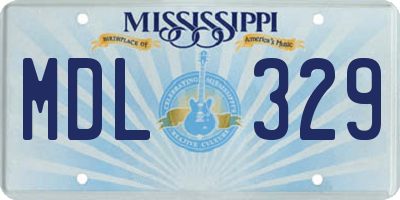 MS license plate MDL329