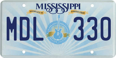 MS license plate MDL330