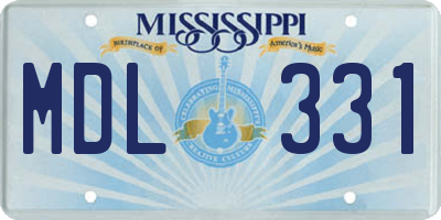 MS license plate MDL331