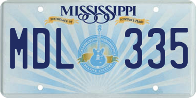 MS license plate MDL335