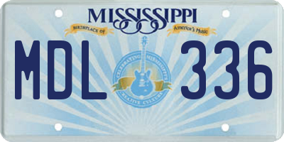 MS license plate MDL336