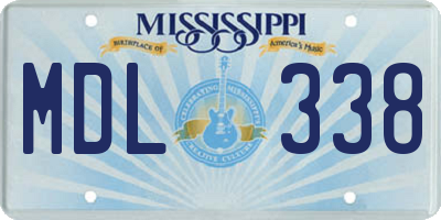 MS license plate MDL338