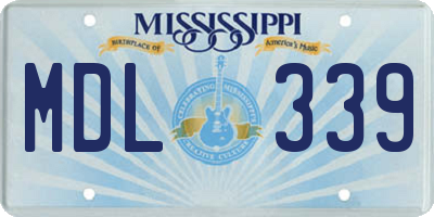 MS license plate MDL339