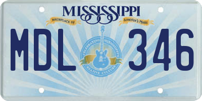 MS license plate MDL346