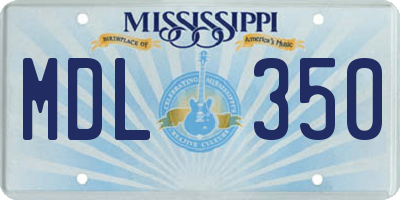 MS license plate MDL350