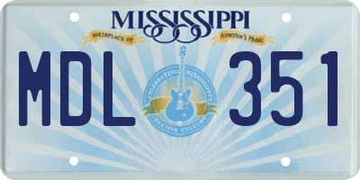MS license plate MDL351