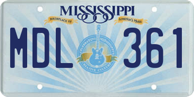 MS license plate MDL361