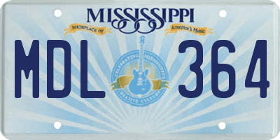 MS license plate MDL364