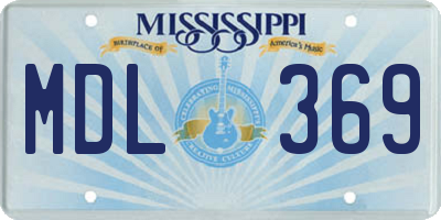 MS license plate MDL369