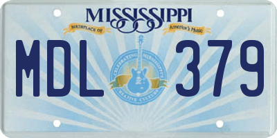 MS license plate MDL379