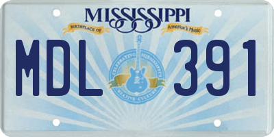 MS license plate MDL391