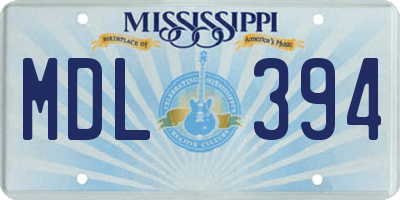 MS license plate MDL394