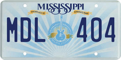 MS license plate MDL404