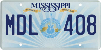 MS license plate MDL408