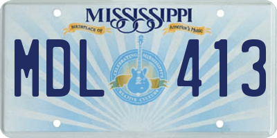MS license plate MDL413