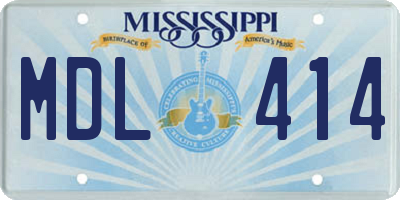 MS license plate MDL414