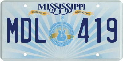 MS license plate MDL419