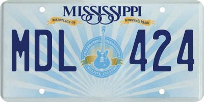 MS license plate MDL424