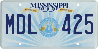 MS license plate MDL425