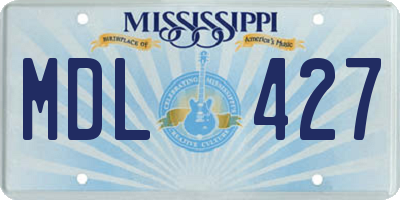 MS license plate MDL427