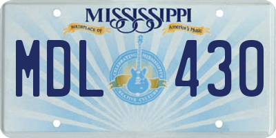 MS license plate MDL430